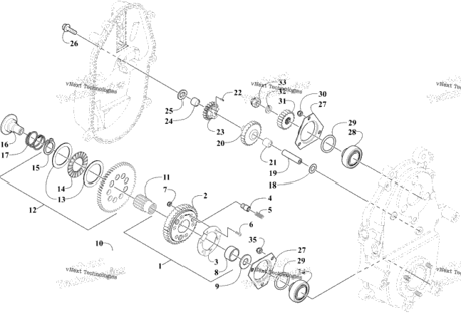 Drive/Reverse Dropcase Assembly