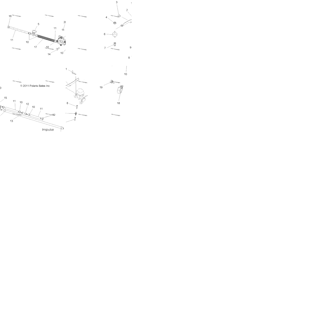 Engine, Carburetor Mounting & Fuel Lines