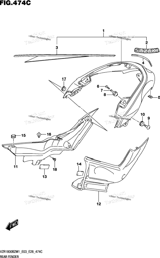Rear Fender (See Note 1) 474C