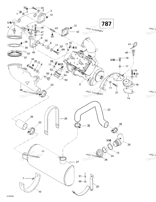 Engine Support And Muffler (787)