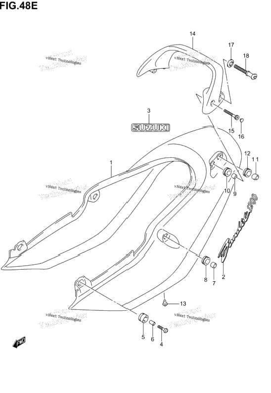 Seat Tail Cover (Gsf1200k3)