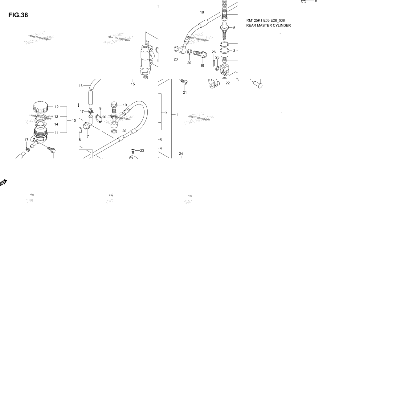 Rear Master Cylinder (Model K1/K2)
