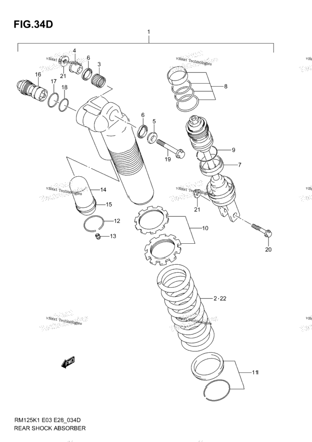 Rear Shock Absorber (Model K6)