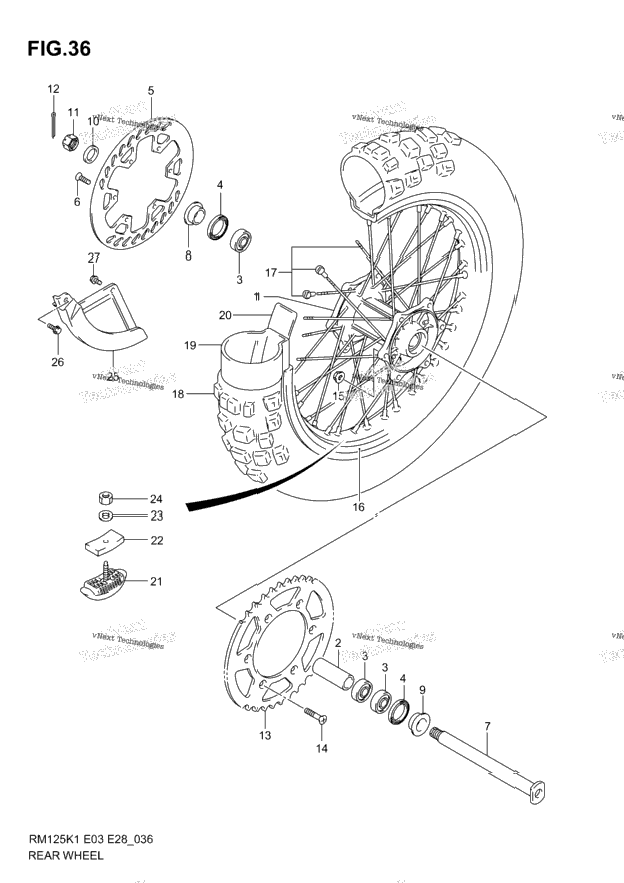 Rear Wheel (Model K1/K2)