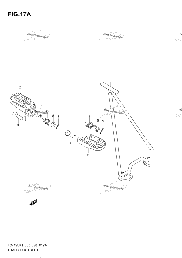Stand - Footrest (Model K3/K4/K5)