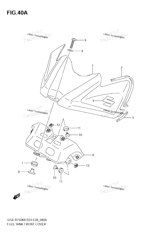 Fuel Tank Front C0ver (Model K9)