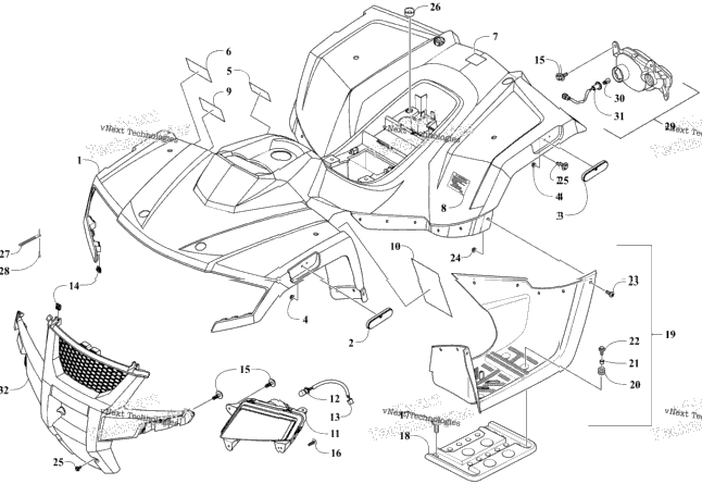 Body Panel And Headlight Assembly