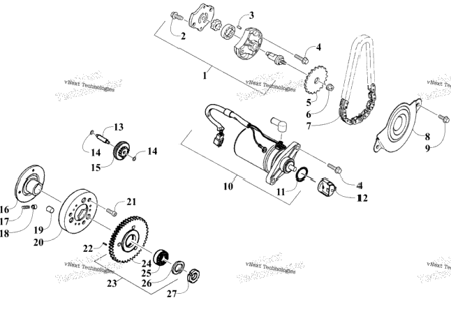Starter Motor And Oil Pump Assembly