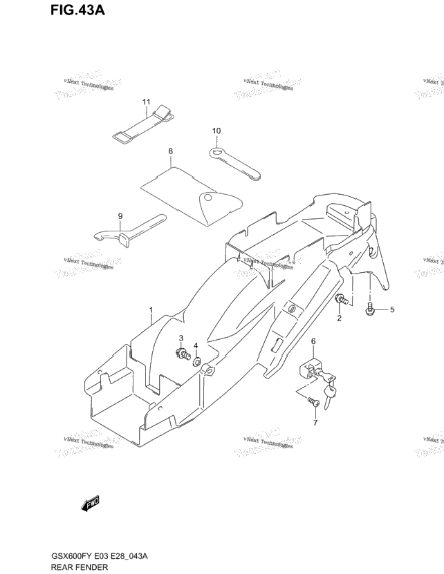 Rear Fender (Model K3)