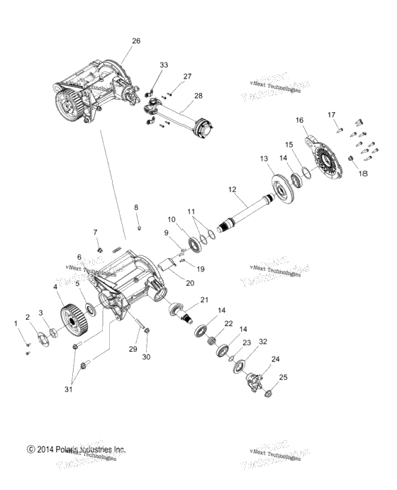 Drive Train, Right Angle Gearcase Asm. All Options