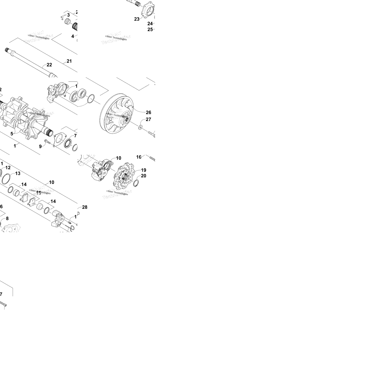 Drive Train Shafts And Brake Assemblies