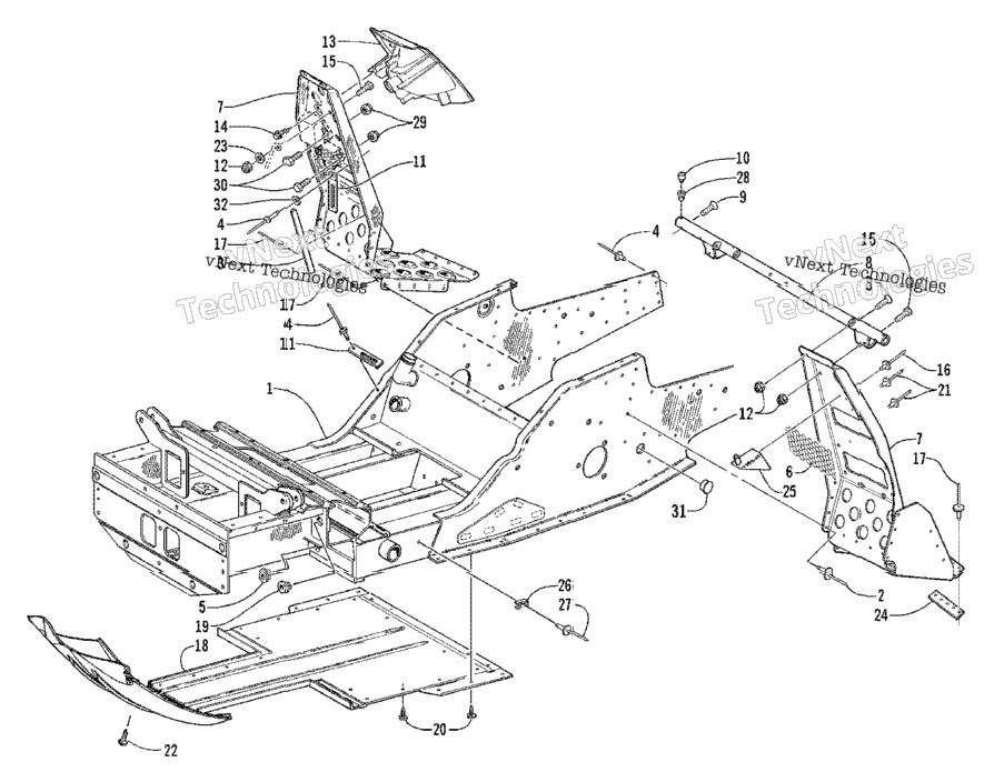 Front Frame And Footrest Assembly