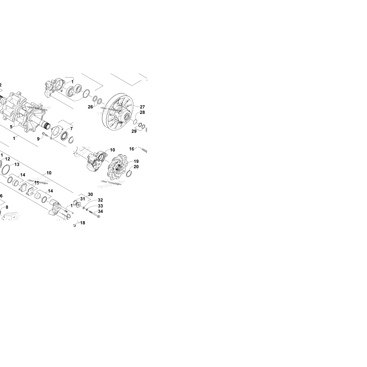 Drive Train Shafts And Brake Assemblies