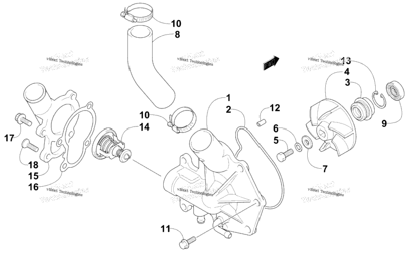 Water Pump And Thermostat