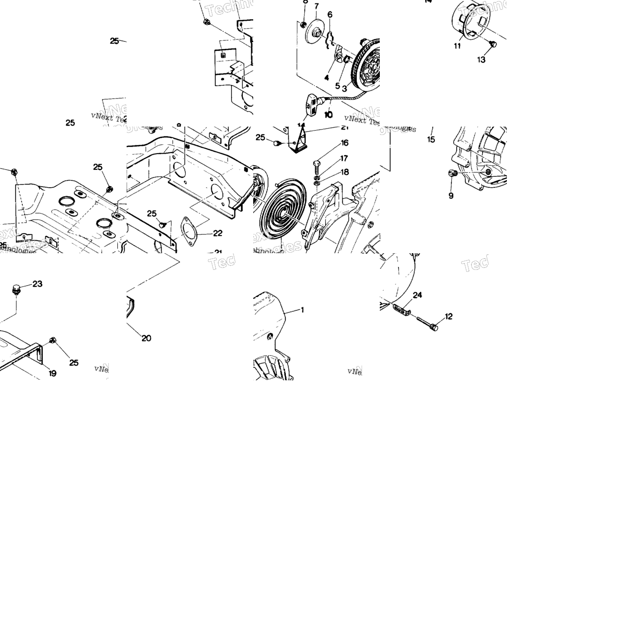 Blower Housing And Recoil Starter Trail