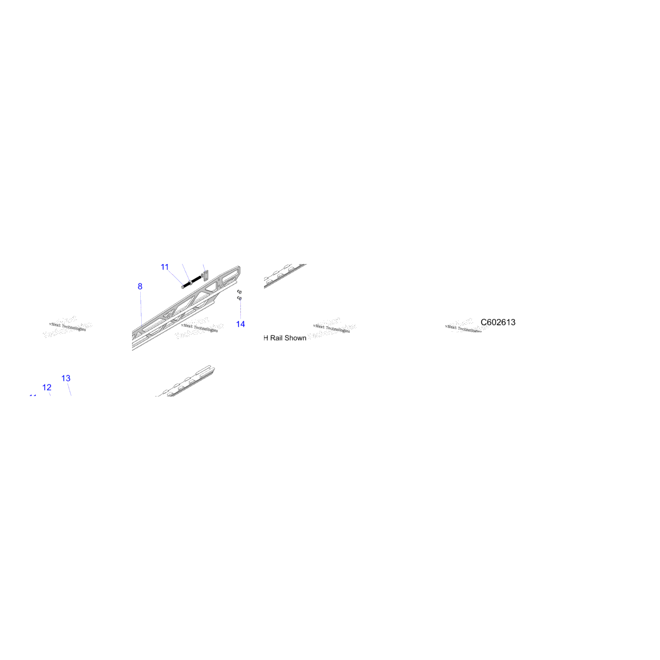 Suspension, Rail Beam Mounting, Lh/Rh, 165"
