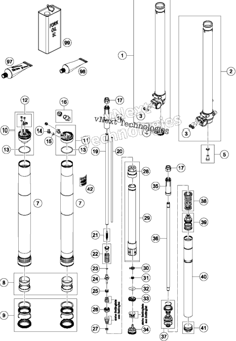 Front Fork Disassembled