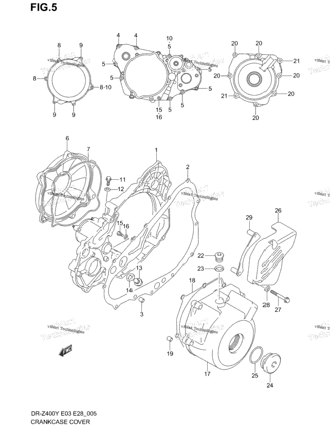 Crankcase Cover (Dr-Z4ooy/K1/K2/K3/K4)