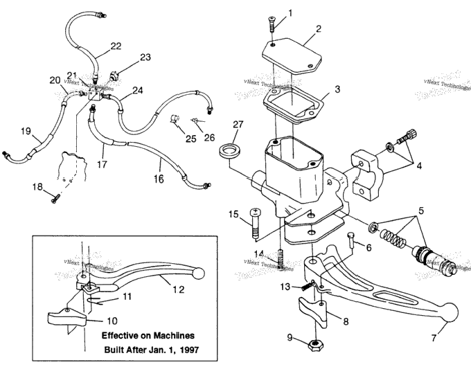 Controls Master Cylinder/Brake Line Magnum 4X4 W97ac42a, Swedish Magnum 4