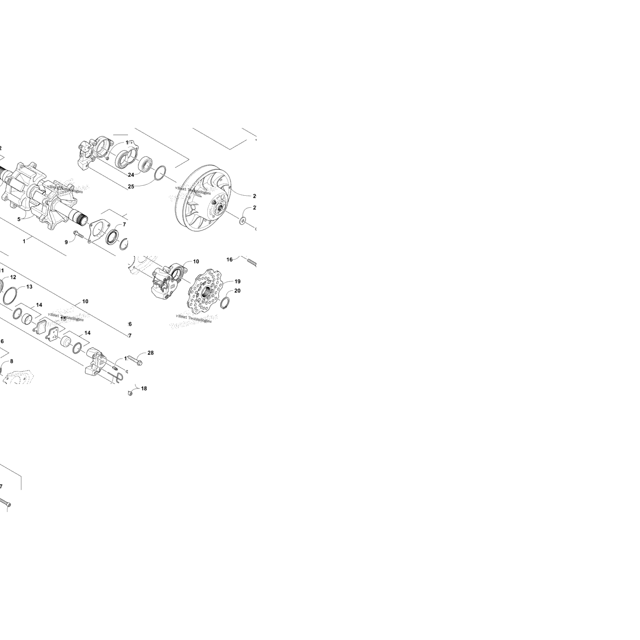 Drive Train Shafts And Brake Assemblies
