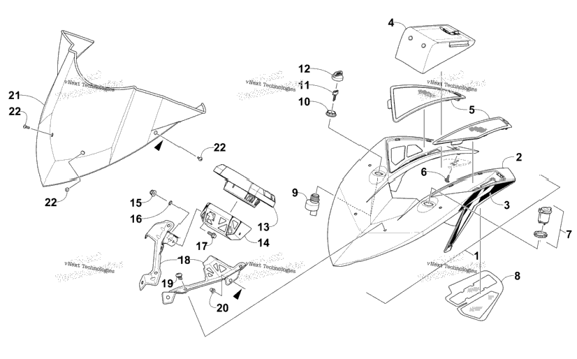 Windshield And Instruments Assemblies
