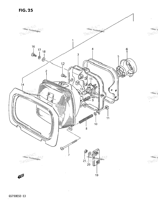 Headlamp (Gs750ed)