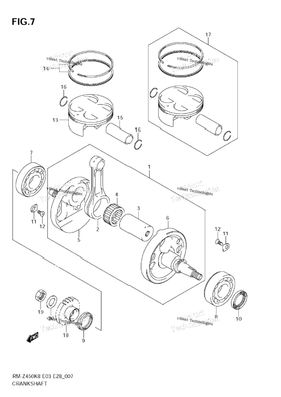 Crankshaft (Rm-Z450 K8/K9/L0)