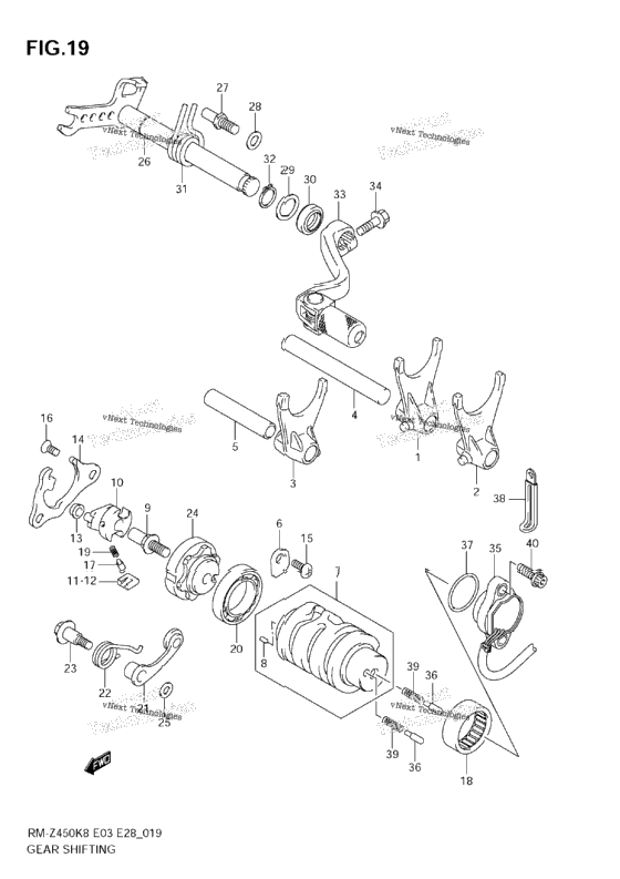 Gear Shifting (Rm-Z450 K8/K9/L0)