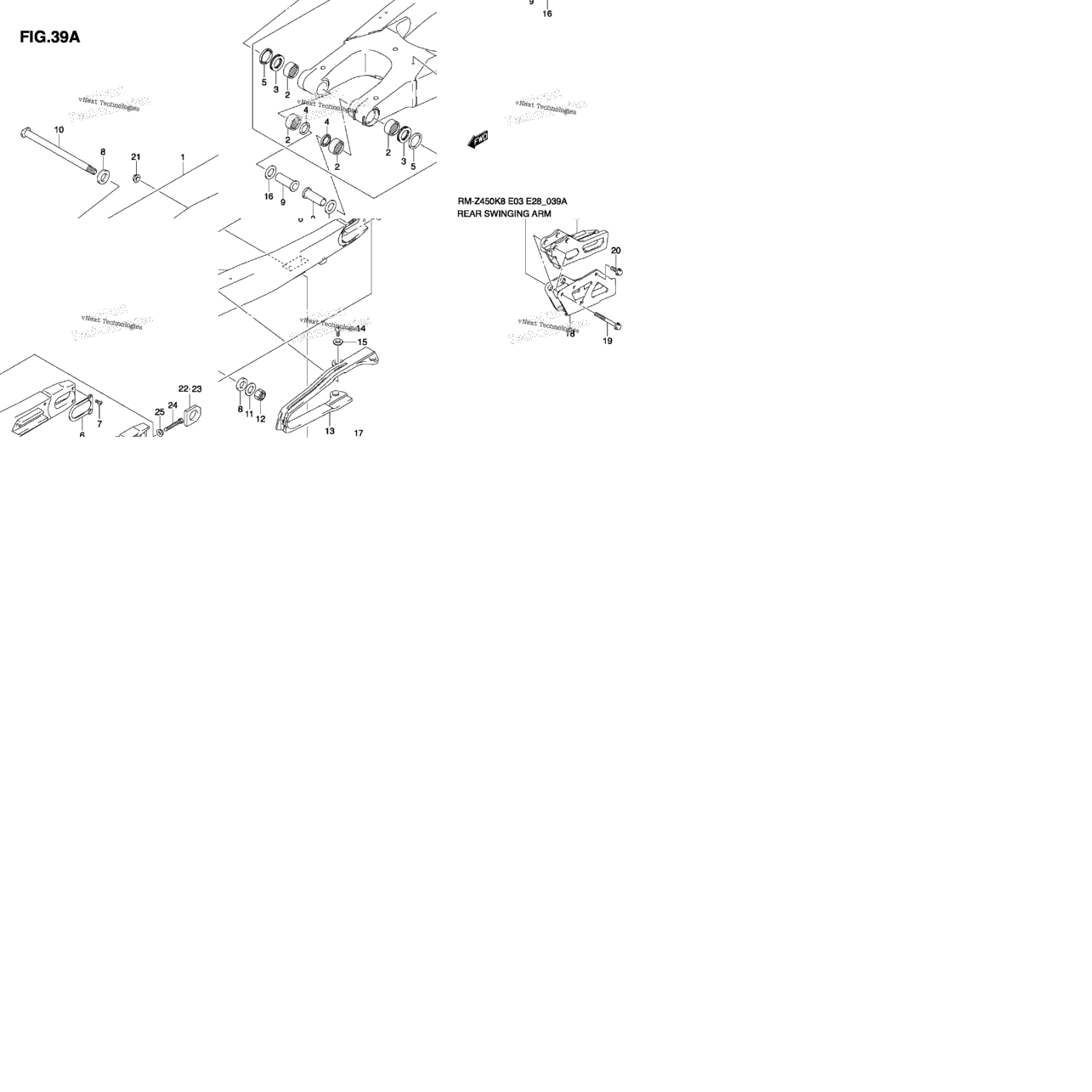 Rear Swinging Arm (Rm-Z450 L0)