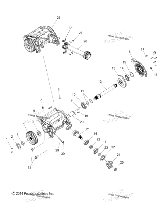 Drive Train, Right Angle Gearcase Asm. All Options