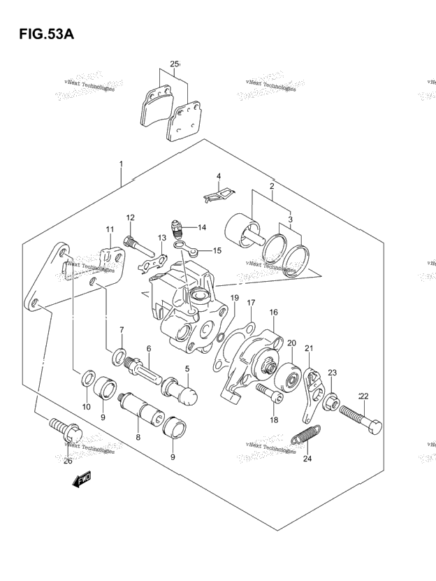 Rear Caliper (Model K4/K5/K6/K7)