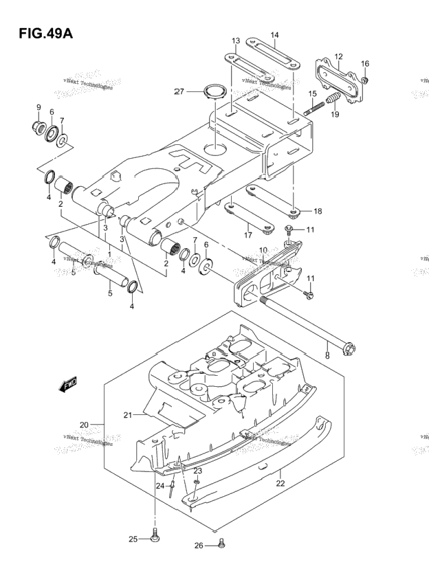 Rear Swinging Arm (Model K3 F.No.32113658%)
