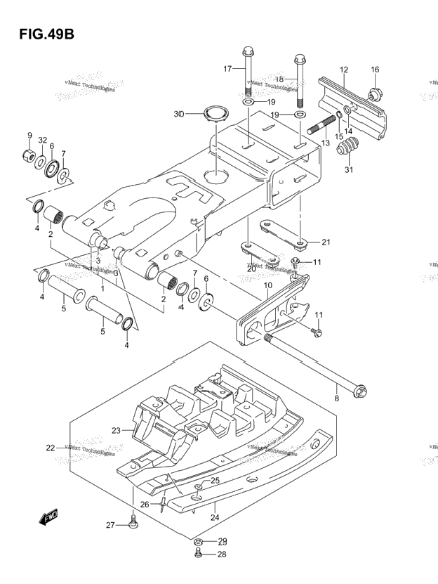 Rear Swinging Arm (Model K4/K5/K6/K7)