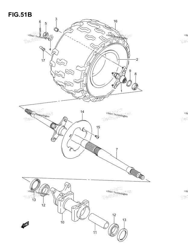 Right Rear Wheel (Model K5/K6/K7)