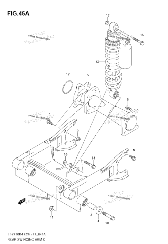 Rear Swingingarm (Model K6/K7/K8)
