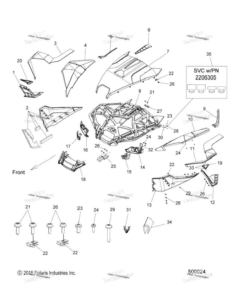 Body, Hood & Fender Asm. All Options