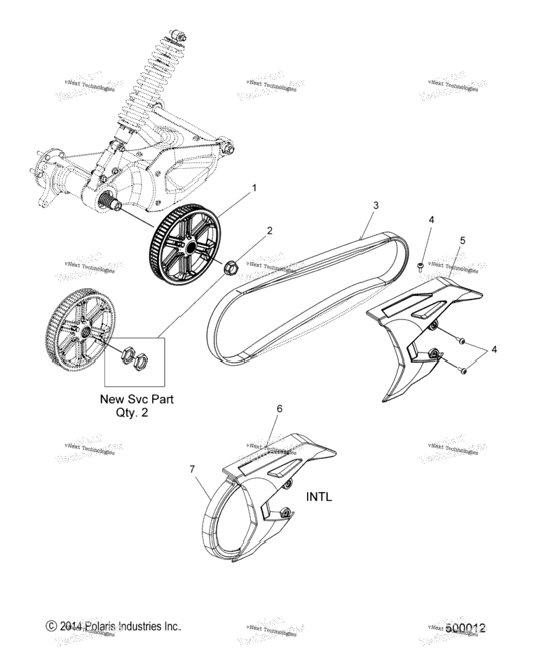 Drive Train, Driven Sprocket, Belt & Guard All Options