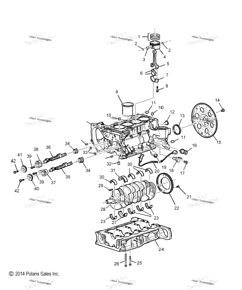 Engine, Cylinder Block And Related Parts All Options