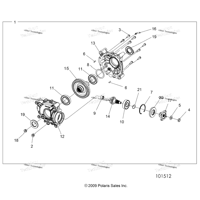 Drive Train, Rear Gearcase Internals A23sxa85a6/A1/Ea9/Ag/Am