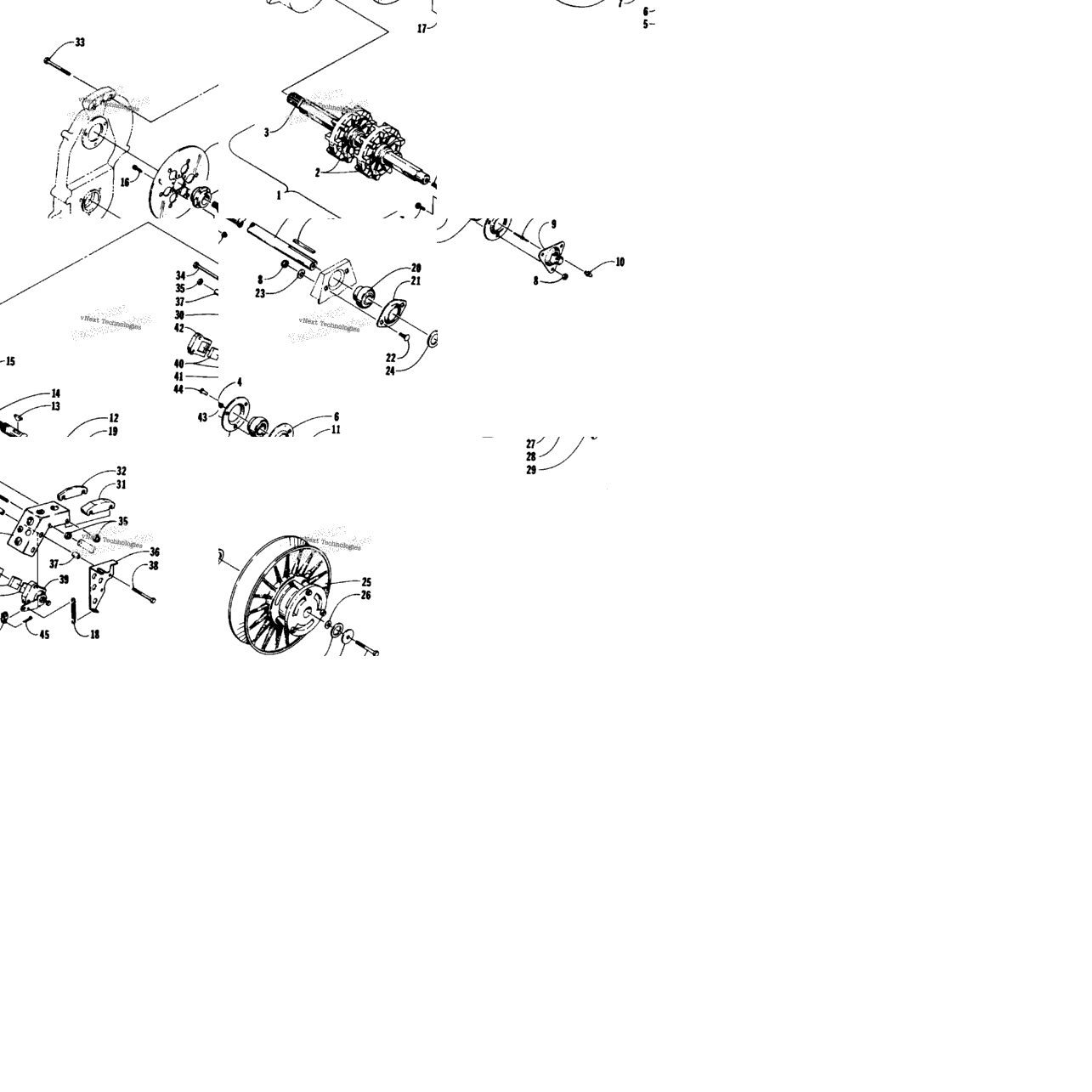 Drive Train Shafts And Brake Assemblies