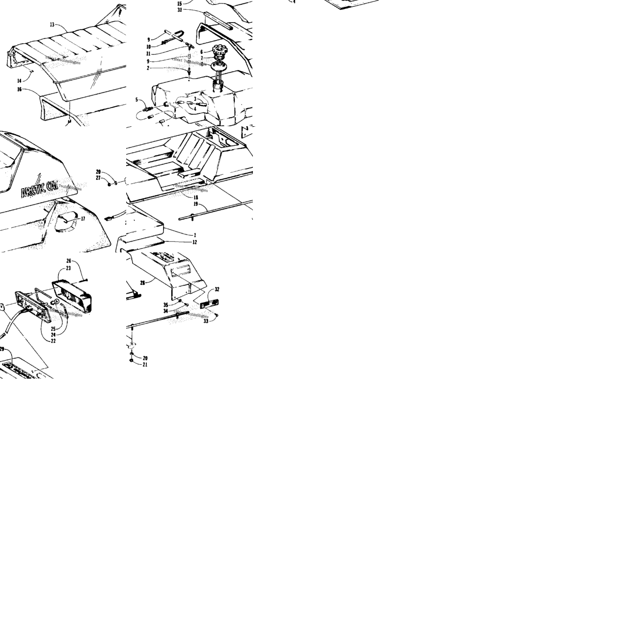 Gas Tank, Seat, And Taillight Assemblies