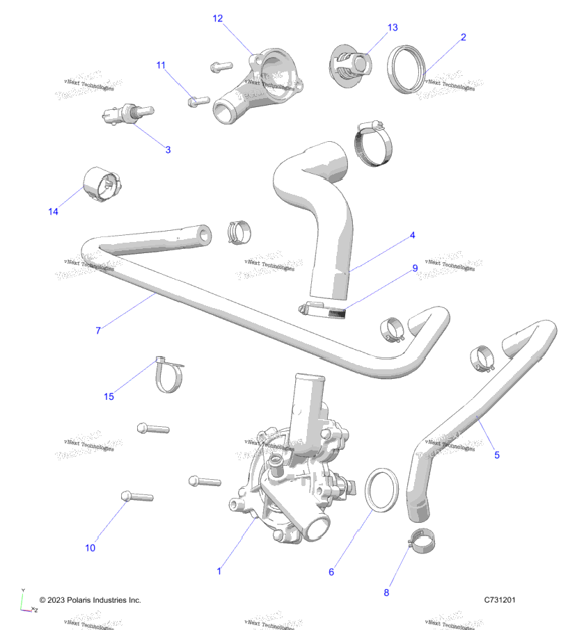 Engine, Waterpump And Bypass