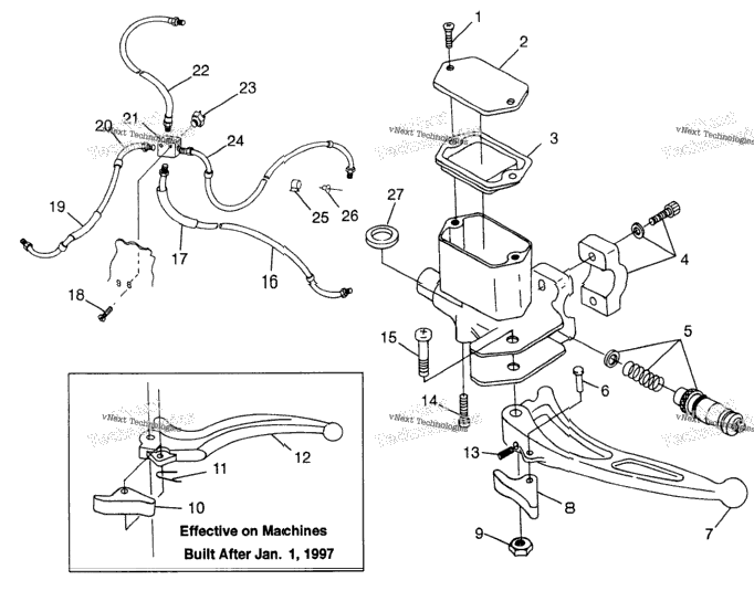 Controls Master Cylinder/Brake Line Magnum 6X6 & Swedish Magnu