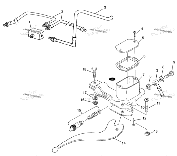 Controls Rh Master Cylinder/Brake Line Magnum 6X6 & Swedish Ma