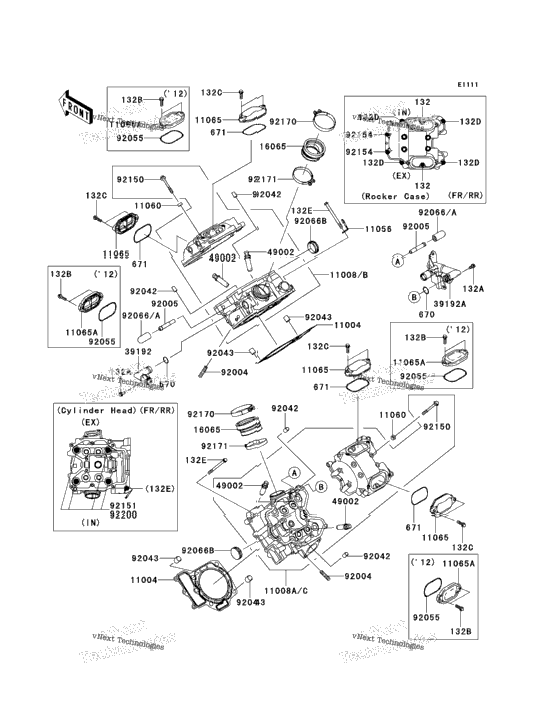 Cylinder Head (-Vf750de095936)