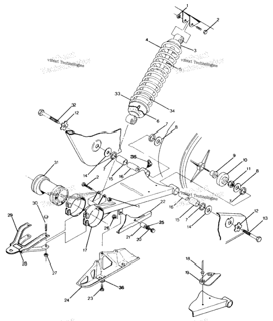 Swing Arm Weld. / Rear Shock Assembly Trail Boss