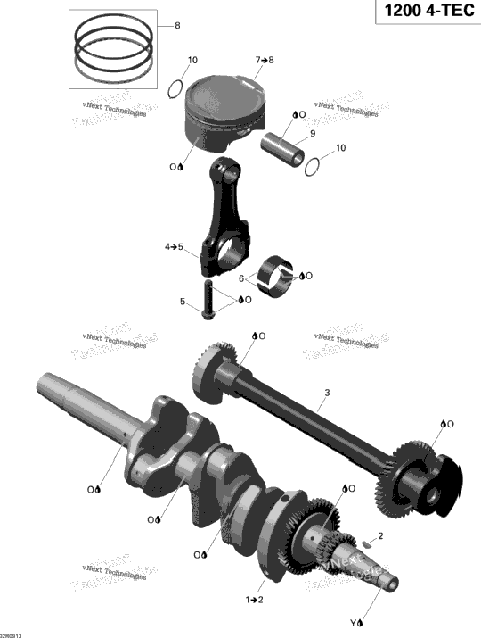 Crankshaft, Pistons And Balance Shaft