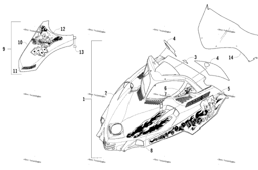 Hood And Windshield Assembly