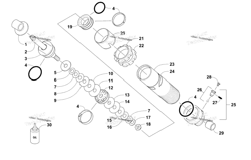 Rear Suspension Front Arm Shock Absorber