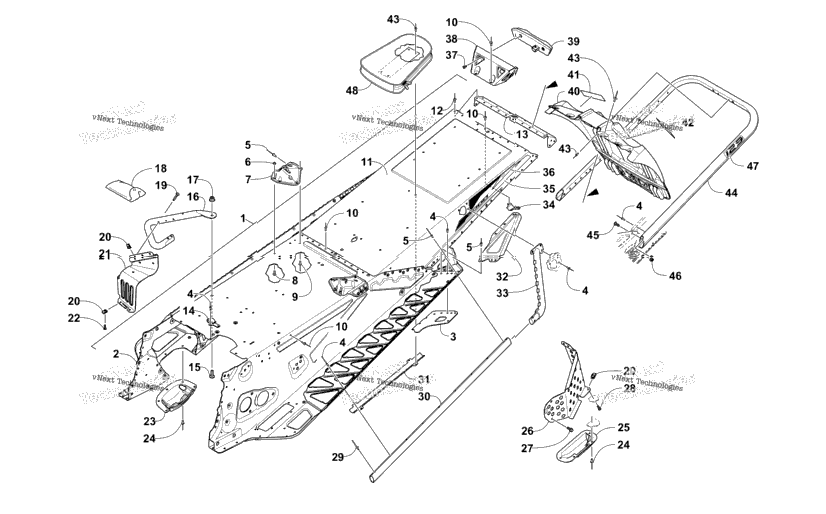 Tunnel, Rear Bumper, And Snowflap Assembly